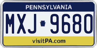 PA license plate MXJ9680