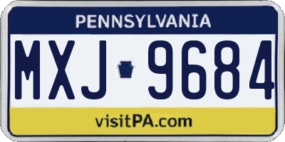 PA license plate MXJ9684