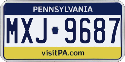 PA license plate MXJ9687