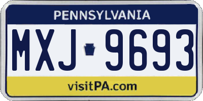 PA license plate MXJ9693