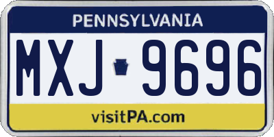 PA license plate MXJ9696