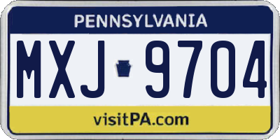 PA license plate MXJ9704