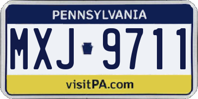PA license plate MXJ9711