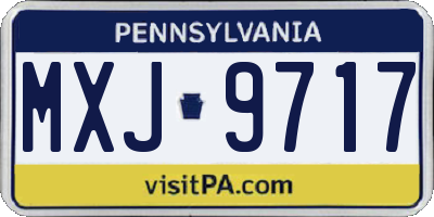 PA license plate MXJ9717