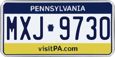 PA license plate MXJ9730
