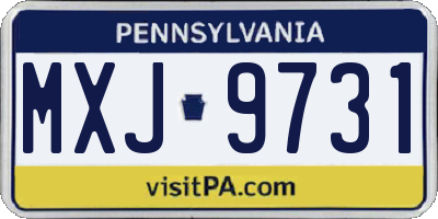 PA license plate MXJ9731
