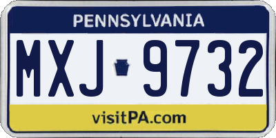 PA license plate MXJ9732