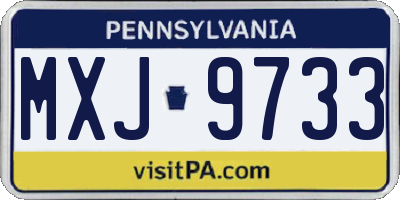 PA license plate MXJ9733