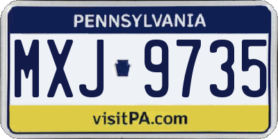 PA license plate MXJ9735