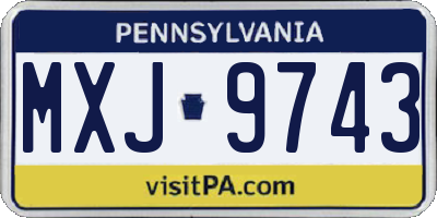 PA license plate MXJ9743
