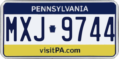 PA license plate MXJ9744