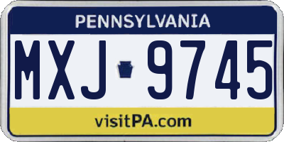 PA license plate MXJ9745