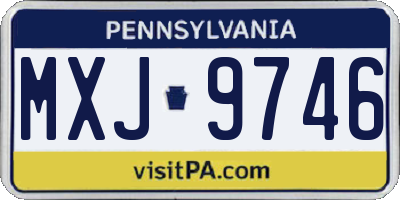 PA license plate MXJ9746