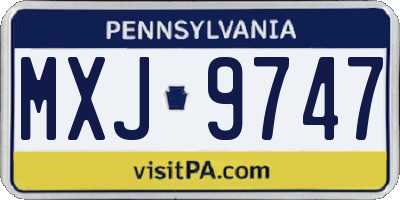 PA license plate MXJ9747