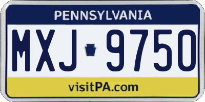 PA license plate MXJ9750