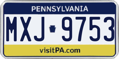 PA license plate MXJ9753