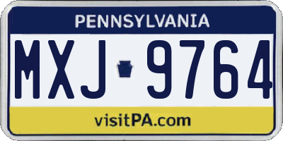 PA license plate MXJ9764