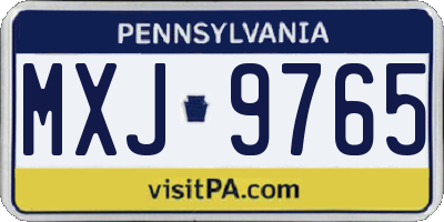 PA license plate MXJ9765