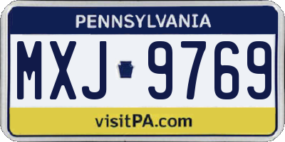 PA license plate MXJ9769