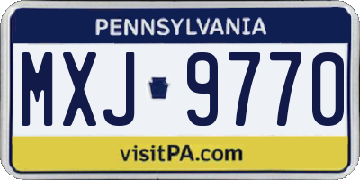 PA license plate MXJ9770