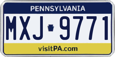 PA license plate MXJ9771