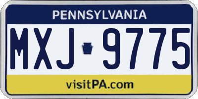 PA license plate MXJ9775