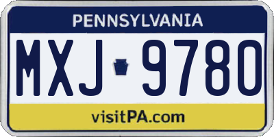 PA license plate MXJ9780