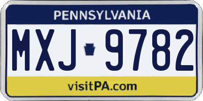 PA license plate MXJ9782