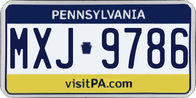 PA license plate MXJ9786