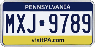 PA license plate MXJ9789