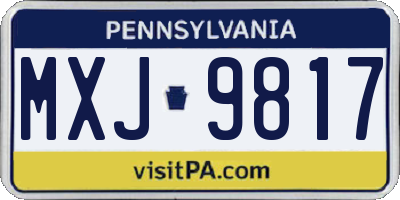 PA license plate MXJ9817