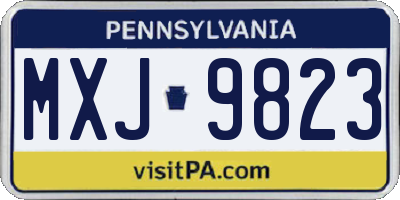 PA license plate MXJ9823
