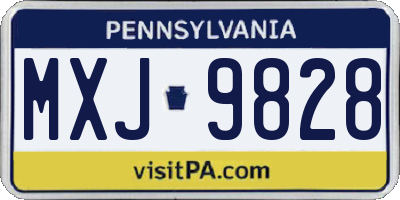 PA license plate MXJ9828