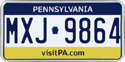 PA license plate MXJ9864