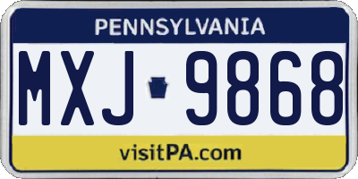 PA license plate MXJ9868
