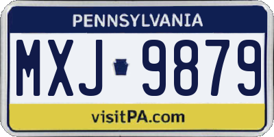 PA license plate MXJ9879