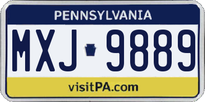 PA license plate MXJ9889