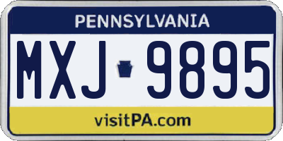 PA license plate MXJ9895