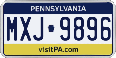 PA license plate MXJ9896