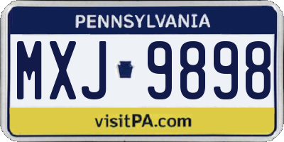 PA license plate MXJ9898