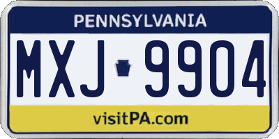 PA license plate MXJ9904
