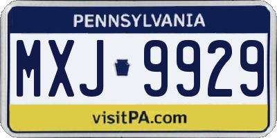 PA license plate MXJ9929