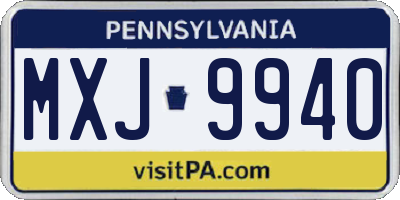 PA license plate MXJ9940