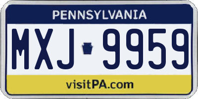 PA license plate MXJ9959