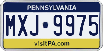 PA license plate MXJ9975