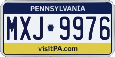 PA license plate MXJ9976