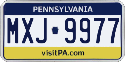 PA license plate MXJ9977