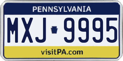 PA license plate MXJ9995