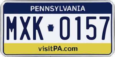 PA license plate MXK0157