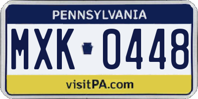 PA license plate MXK0448